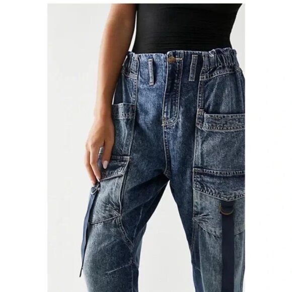 016 We The Free Hazel Pull On Utility Jeans In Dark And Stormy NWOT Size Small - Picture 2 of 11